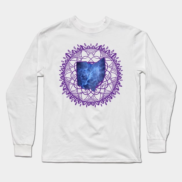 Ohio Mandala Long Sleeve T-Shirt by Manfish Inc.